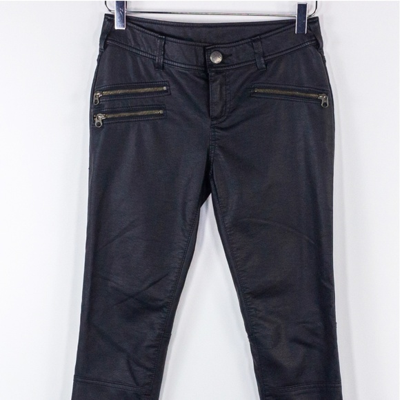 Free People Vegan Leather Black Faux Skinny Zipper - Picture 4 of 7